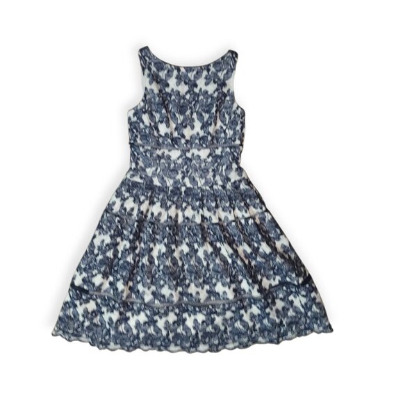 Eliza J Floral Dark Navy Blue Lace Overlay Cocktail Dress size 6 Sleeveless - Picture 5 of 8